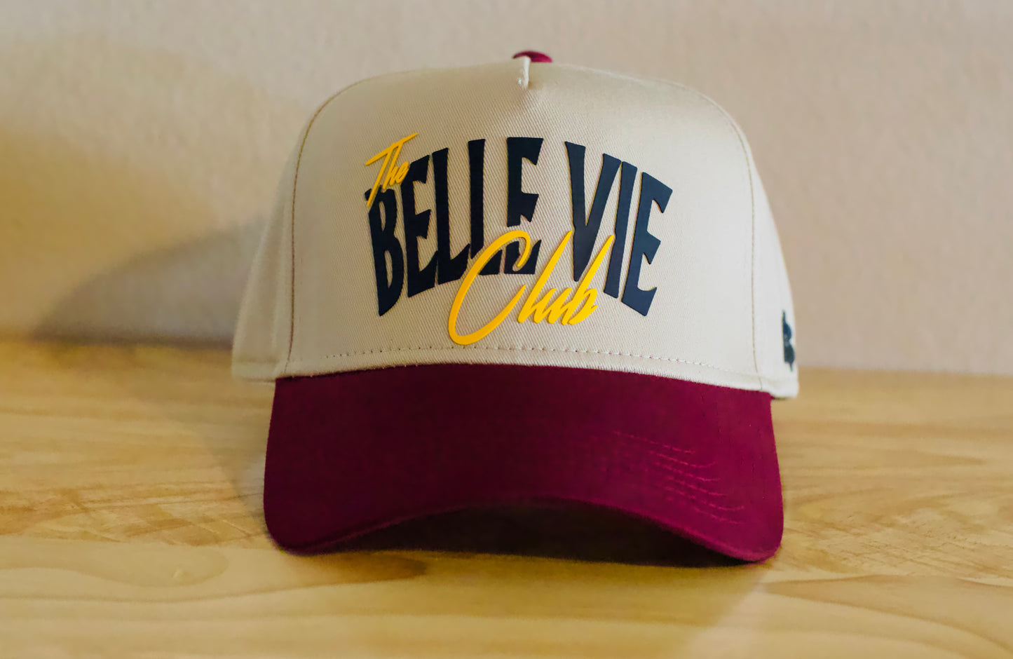 Khaki/Maroon/Black/Yellow The Belle Vie Club Baseball Hat image 1