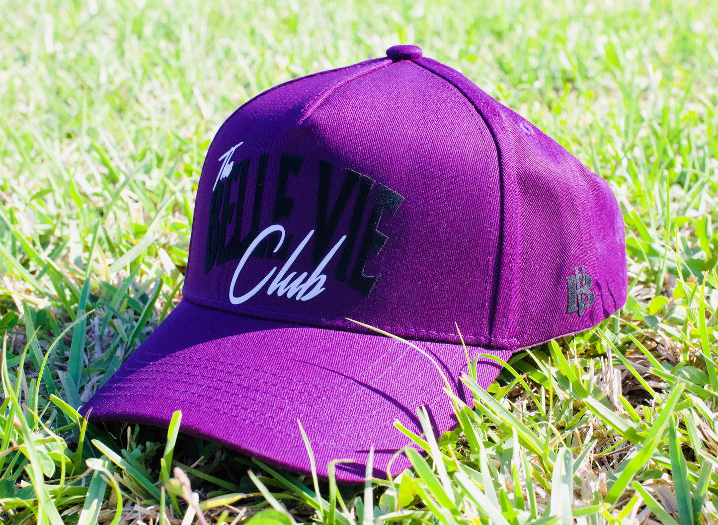 Purple/White/Black The Belle Vie Club 5 Panel Mid Profile Baseball Hat image 3