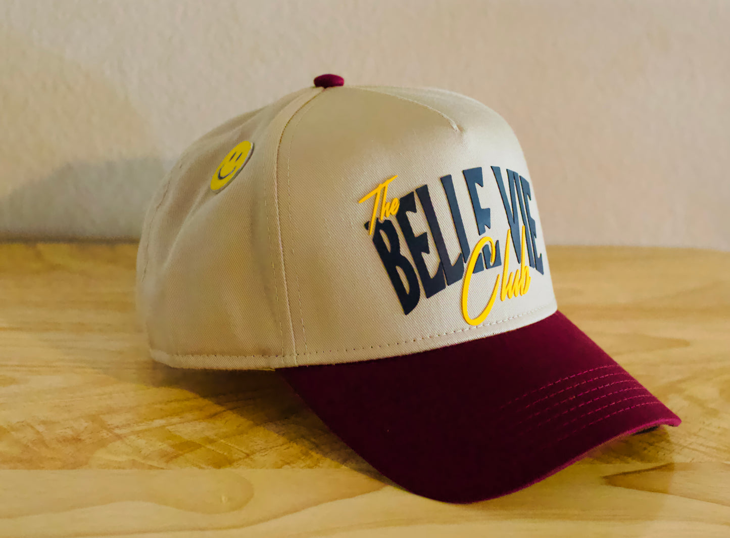 Khaki/Maroon/Black/Yellow The Belle Vie Club Baseball Hat image 2