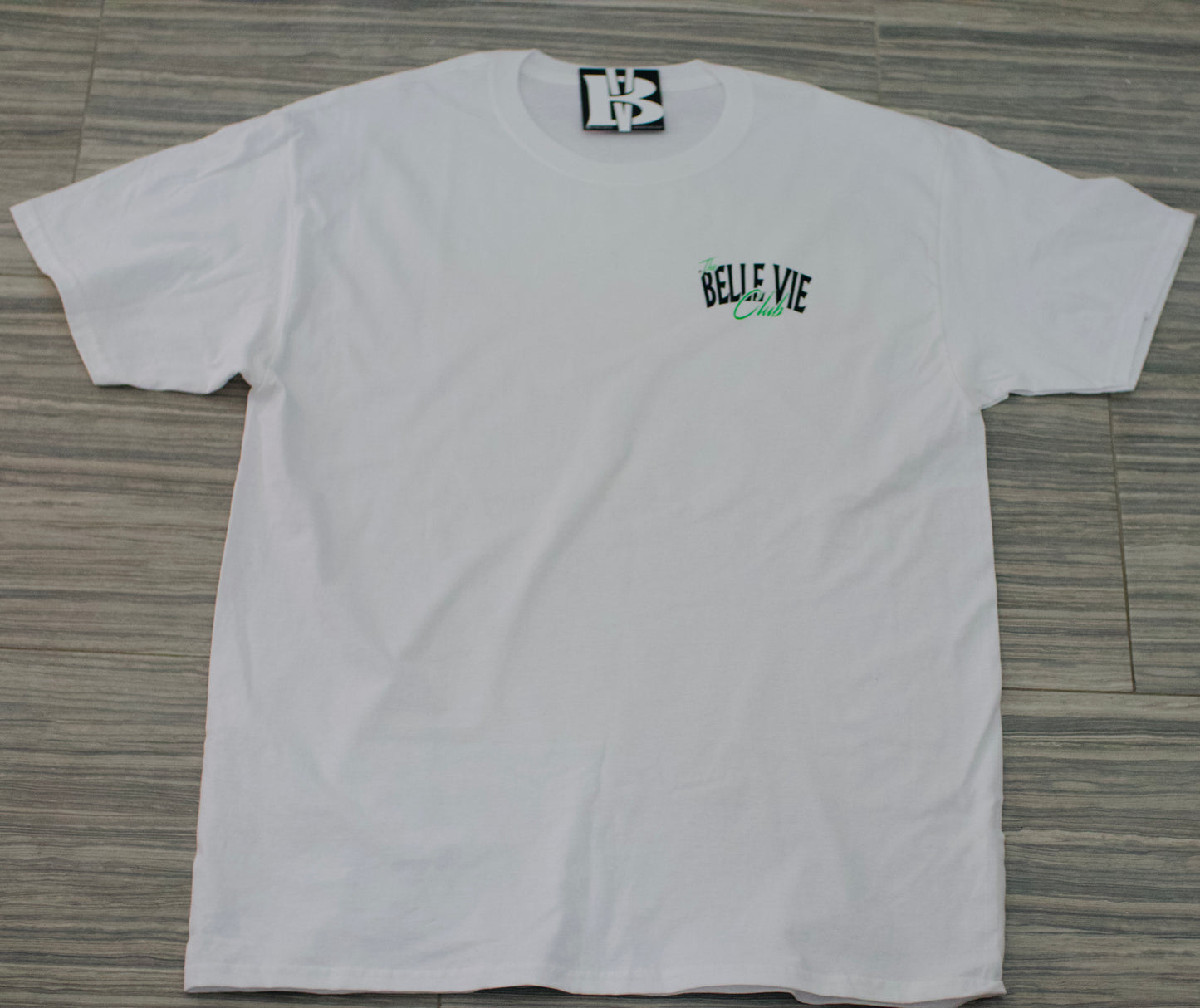White Belle Vie Short Sleeve Butterfly Graphic T-Shirt image 1