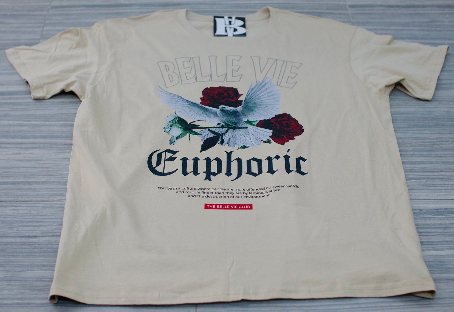 Sand Belle Vie Short Sleeve Euphoric Graphic T-Shirt image 1