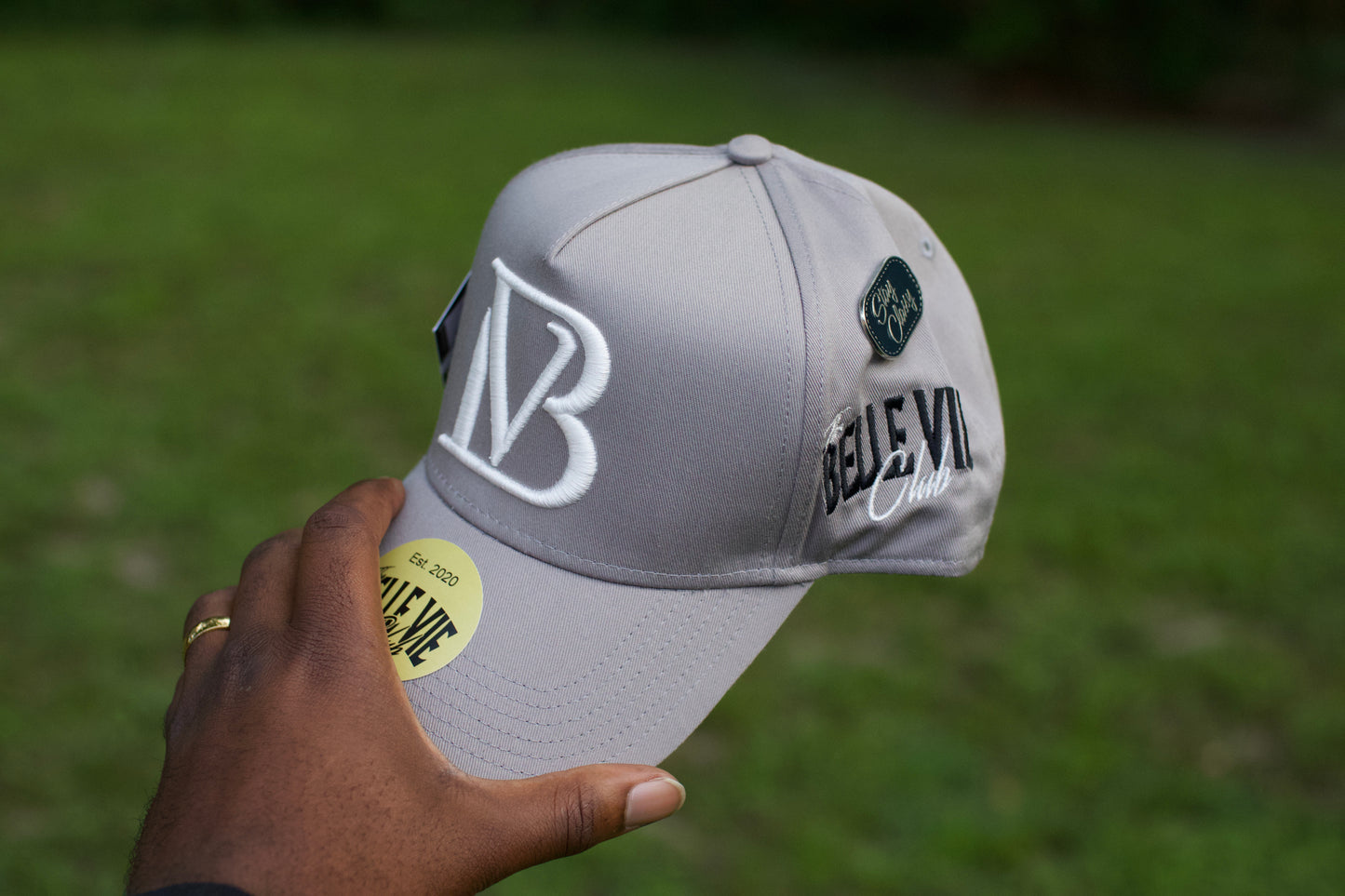 Gray / White / Black Big BV Baseball Hat