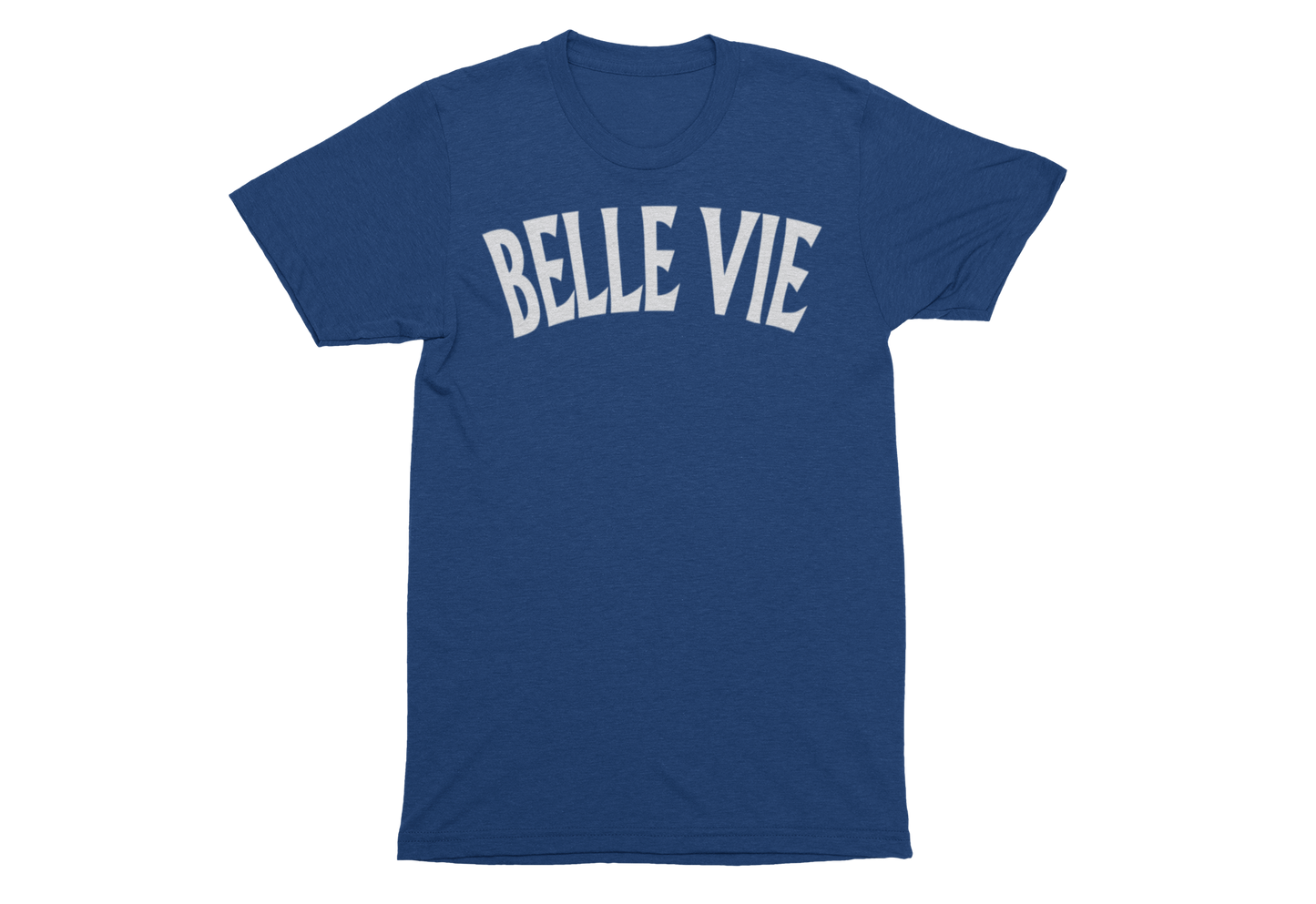 Navy Blue/White Unisex Belle Vie Short Sleeve T-Shirt image 0