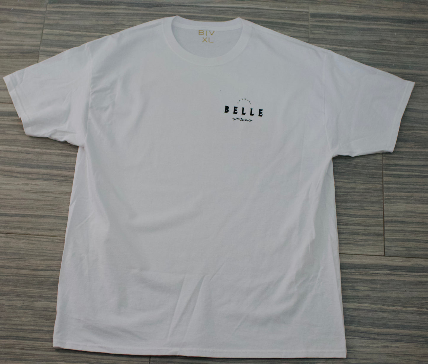 White Belle Vie Short Sleeve Back Sunset Graphic T-Shirt image 1