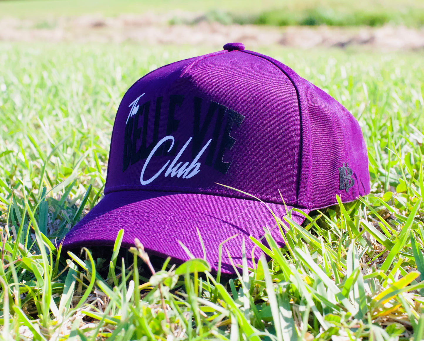 Purple/White/Black The Belle Vie Club 5 Panel Mid Profile Baseball Hat image 1