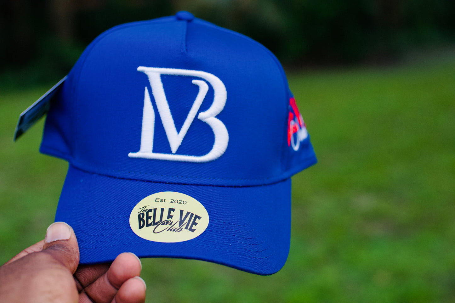 Royal/White/Red Big BV Baseball Hat image 0