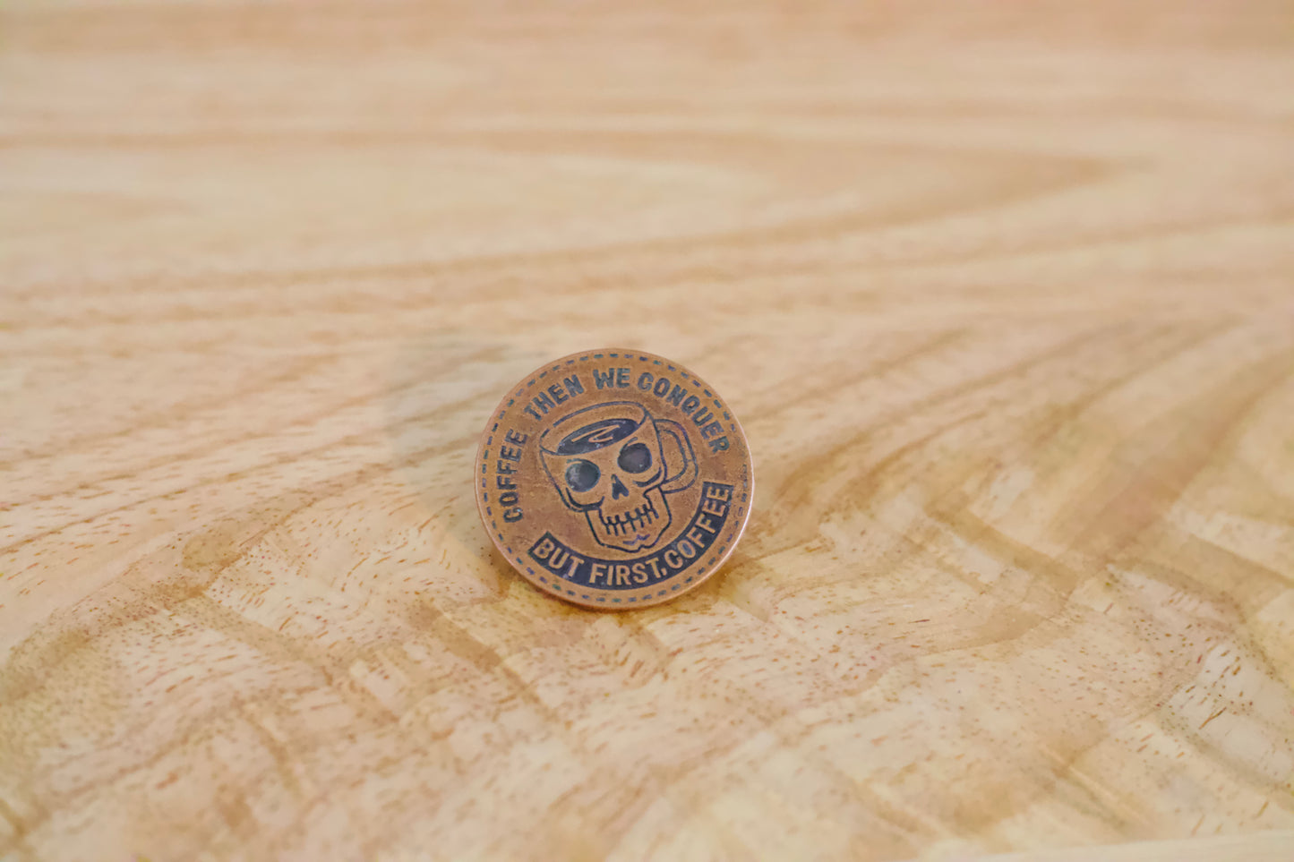 Coffee Then We Conquer But First Coffee Hat Pin image 2