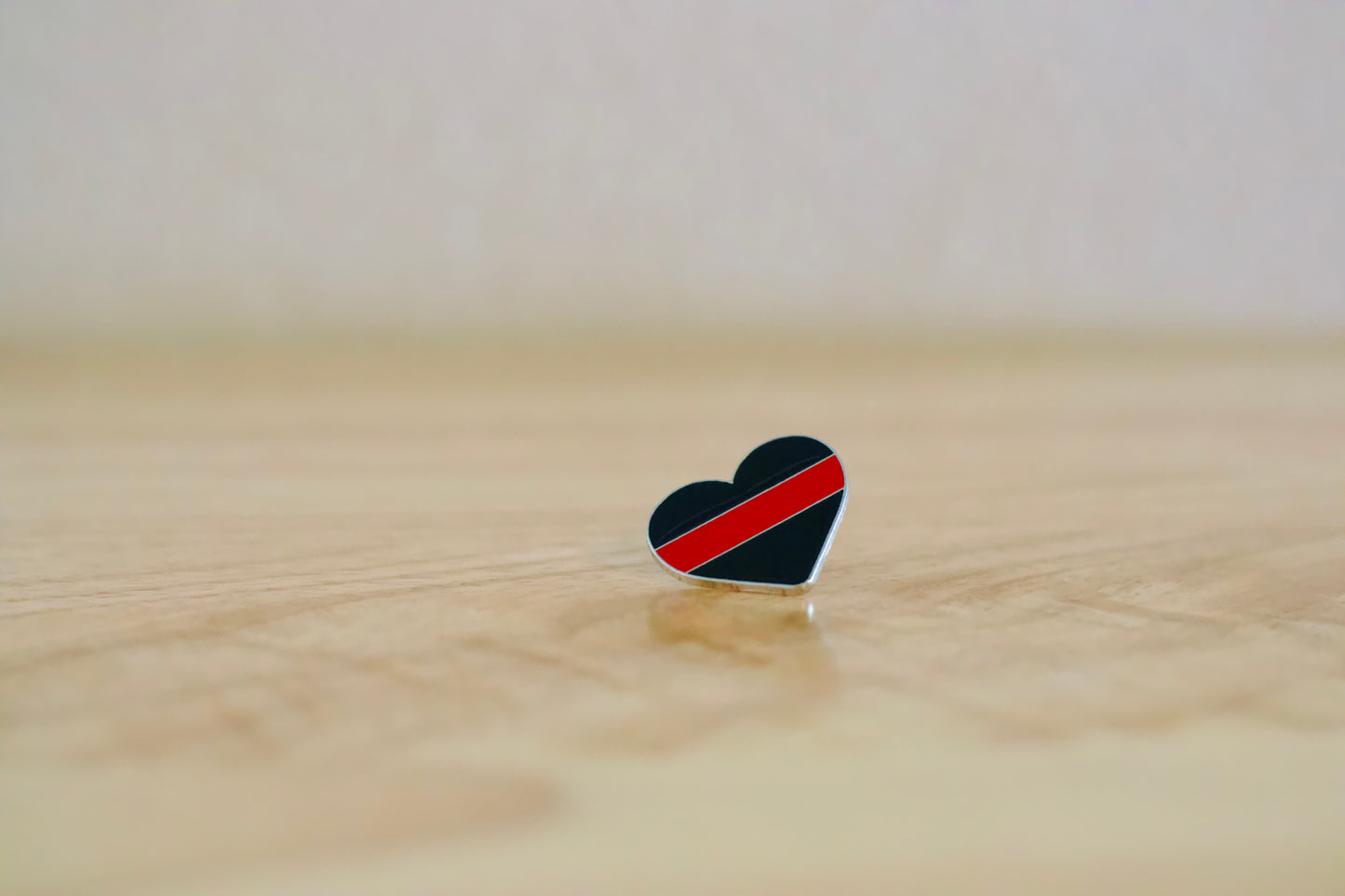 Thin Red Line Heart Hat Pin image 2