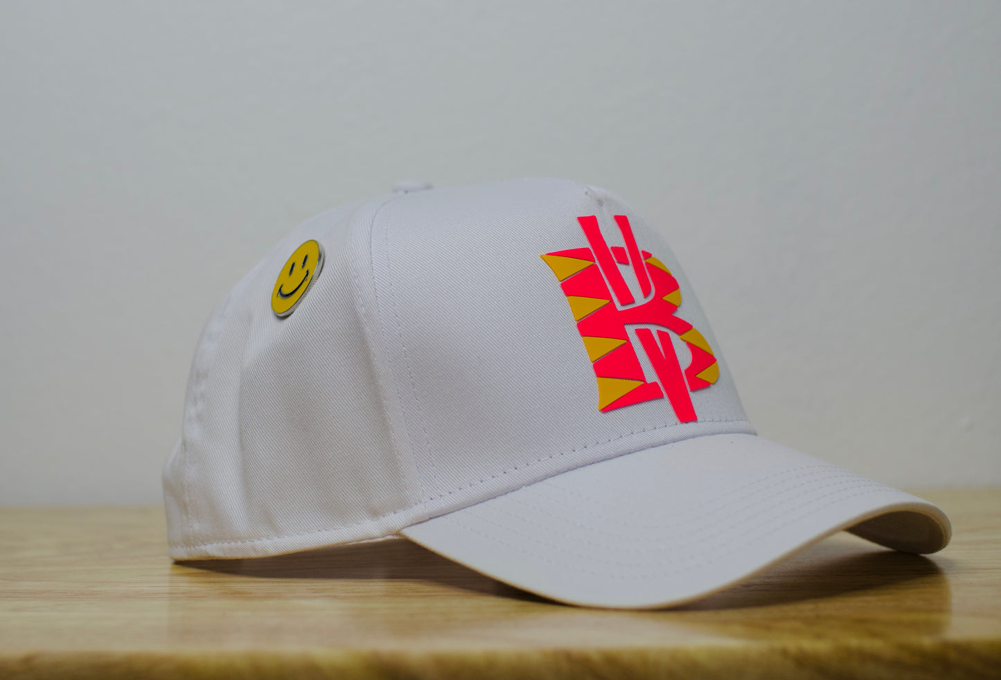 White/Pink/Yellow/ BV Baseball Hat image 2
