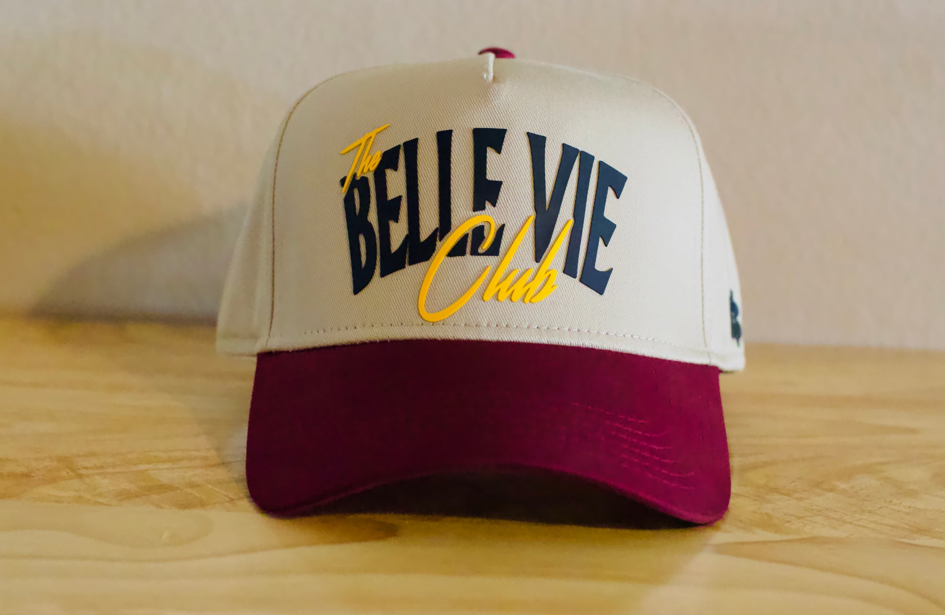 Khaki/Maroon/Black/Yellow The Belle Vie Club Baseball Hat image 1