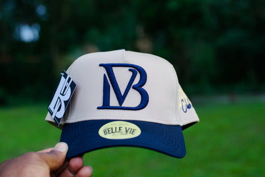 Khaki/Navy/Gold Big BV Baseball Hat image 0