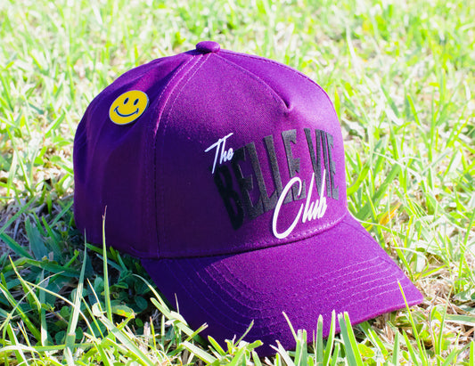 Purple/White/Black The Belle Vie Club 5 Panel Mid Profile Baseball Hat image 0