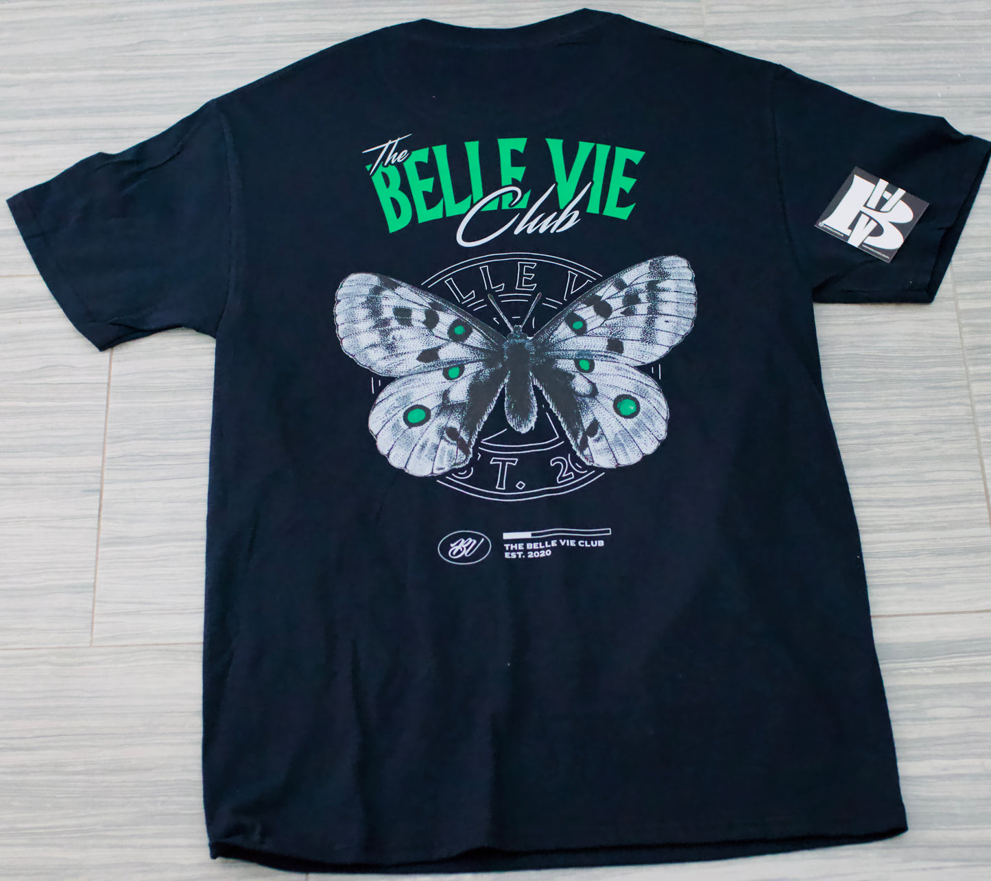 Black Belle Vie Short Sleeve Butterfly Graphic T-Shirt image 2