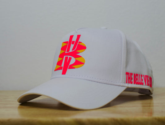 White/Pink/Yellow/ BV Baseball Hat image 0