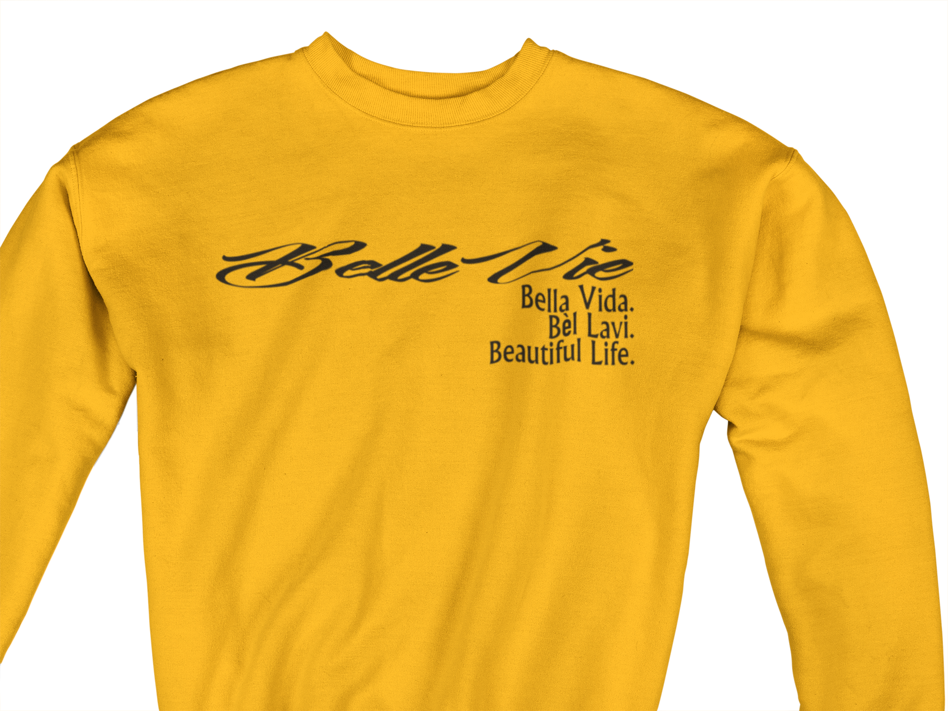 Gold/Black Unisex Belle Vie Long Sleeve Sweatshirt image 0