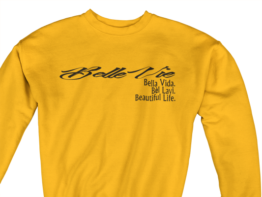 Gold/Black Unisex Belle Vie Long Sleeve Sweatshirt image 0