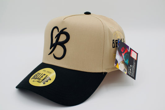 Khaki / Black / Gold BV Love Baseball Hat