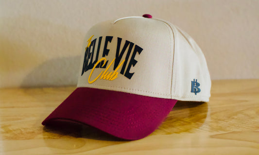 Khaki/Maroon/Black/Yellow The Belle Vie Club Baseball Hat image 0