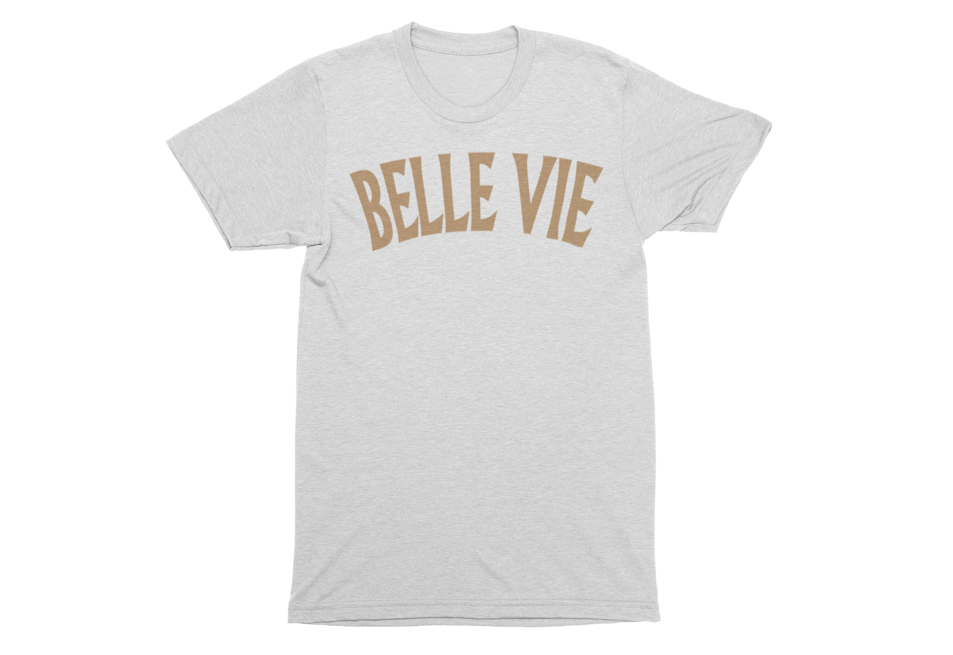 White/Khaki Unisex Belle Vie Short Sleeve T-Shirt image 0