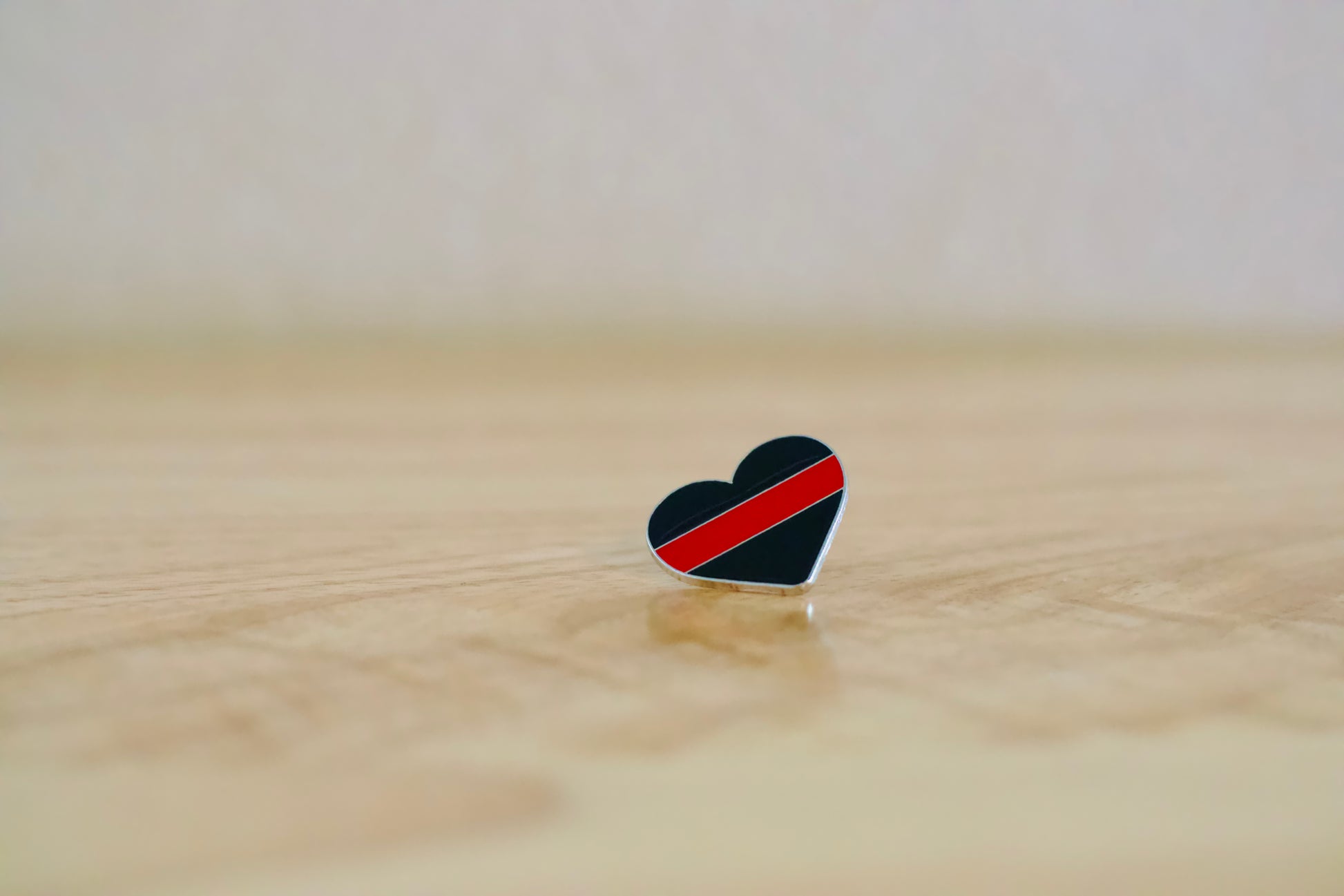 Thin Red Line Heart Hat Pin image 2